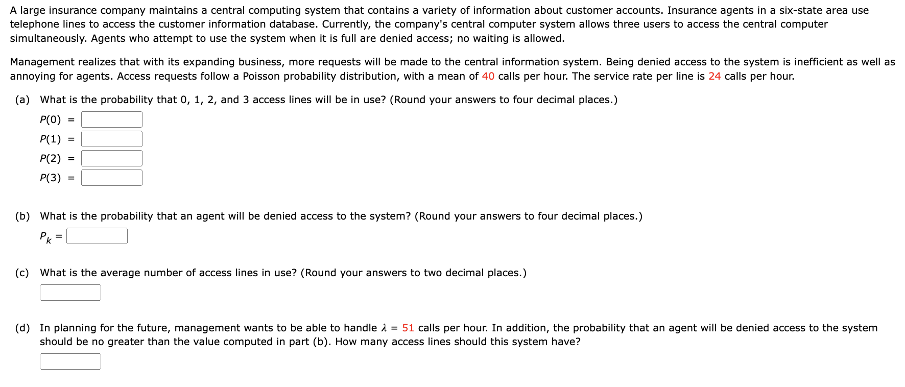 A large insurance company maintains a central