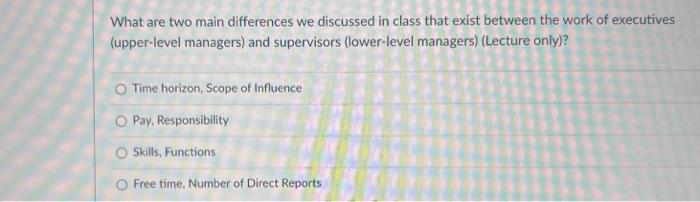 What are two main differences we discussed in