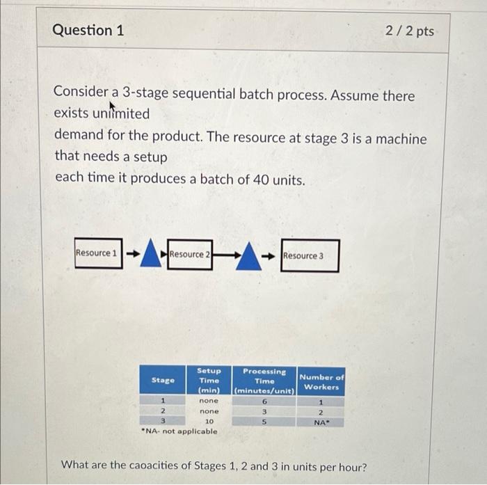 Question 1 2/2 pts Consider a 3-stage sequential