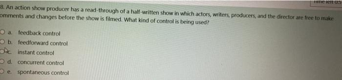 The Tel 05 8. An action show producer has a