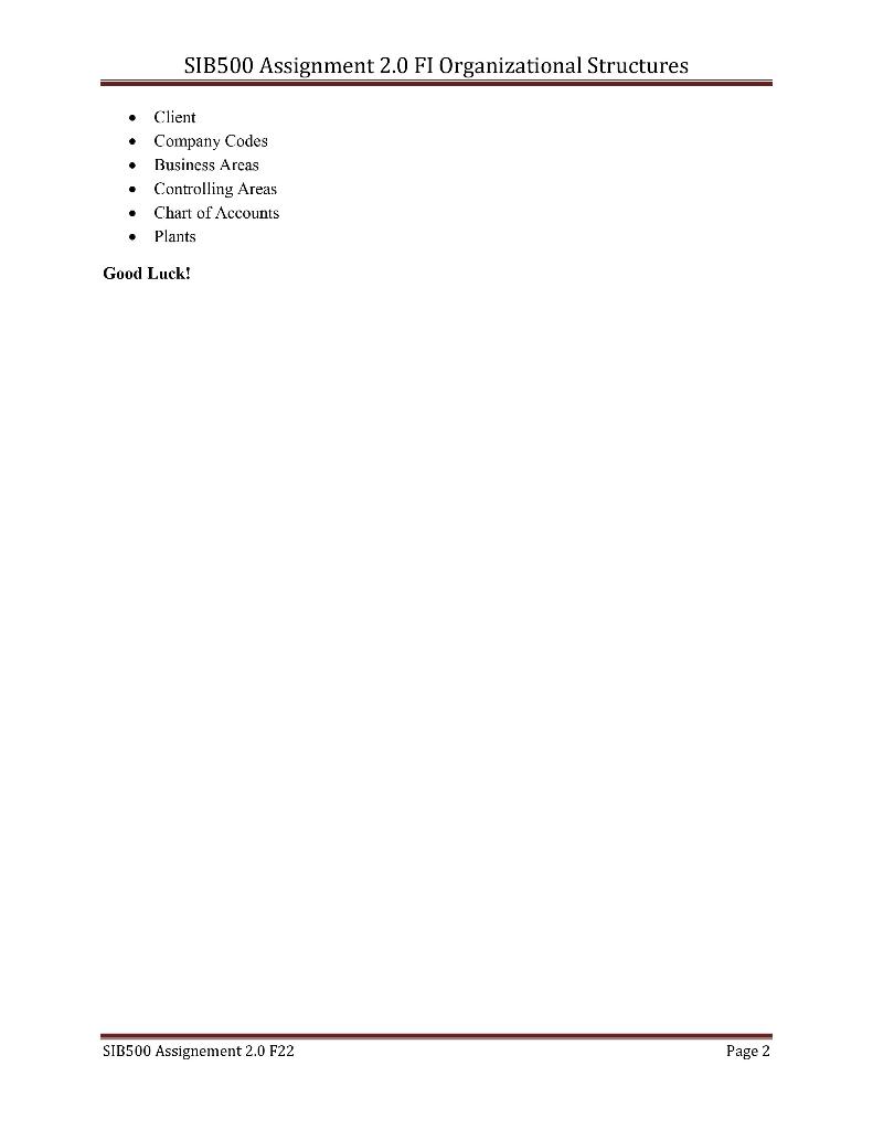 SIB500 Assignment 2.0 FI Organizational