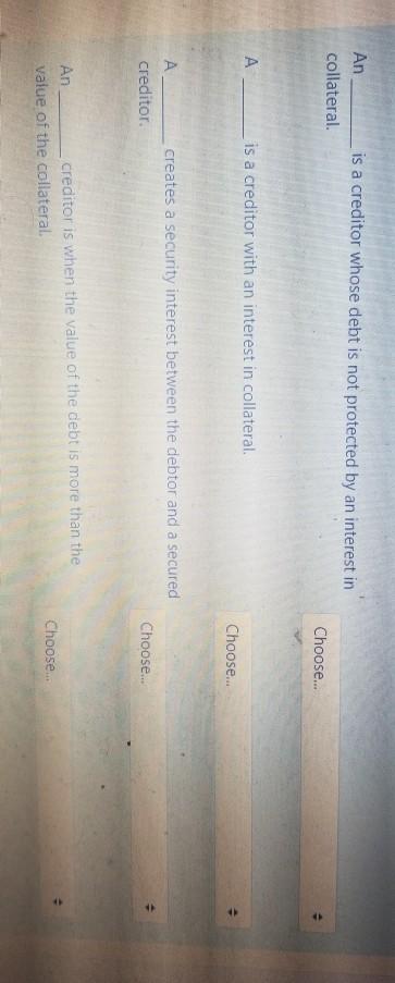 is a creditor whose debt is not protected by an