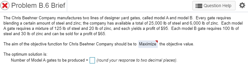 X Problem B.6 Brief Question Help The Chris