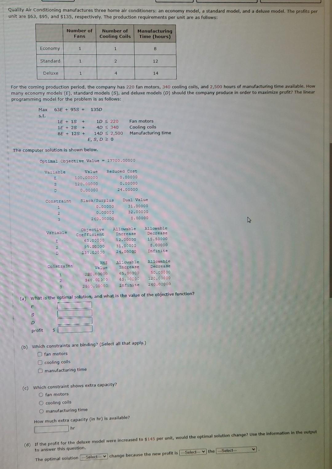 available drop down answers for (d) would/would