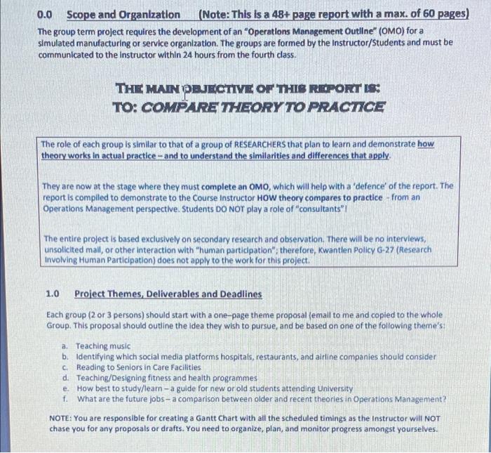 0.0 Scope and Organization (Note: This is a 48+