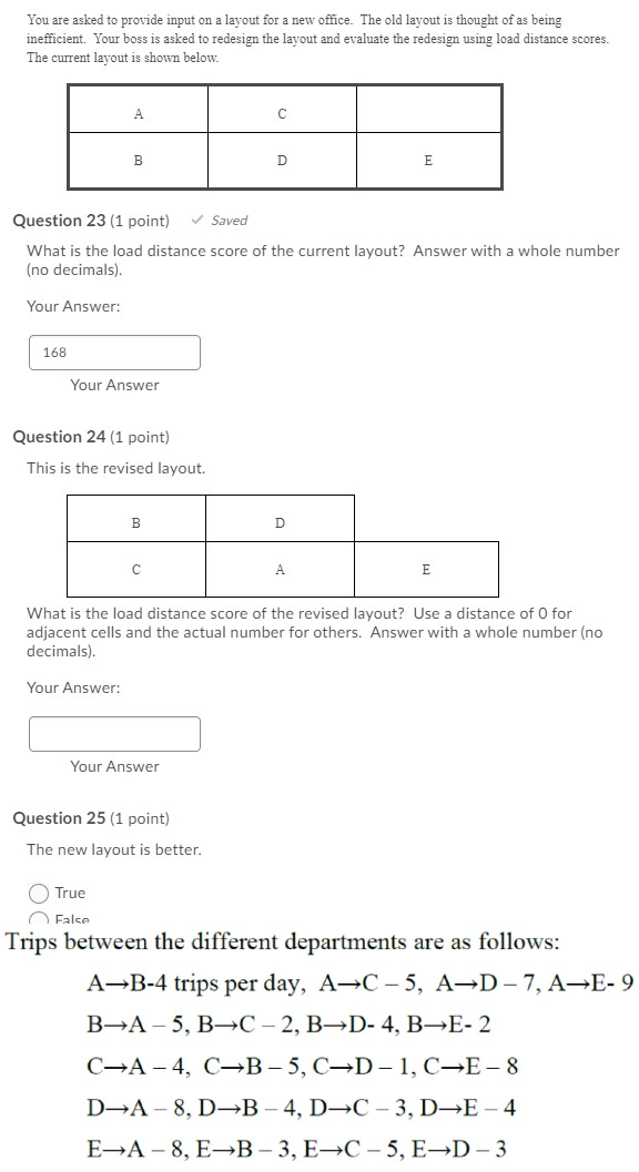 You are asked to provide input on a layout for a