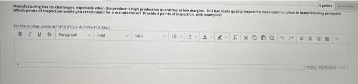 5 points Manufacturing has its challenges,