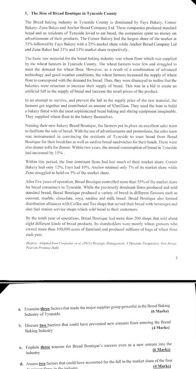 Please use the above case study to answer