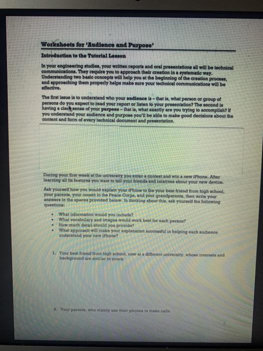 Complete the attached worksheet using the