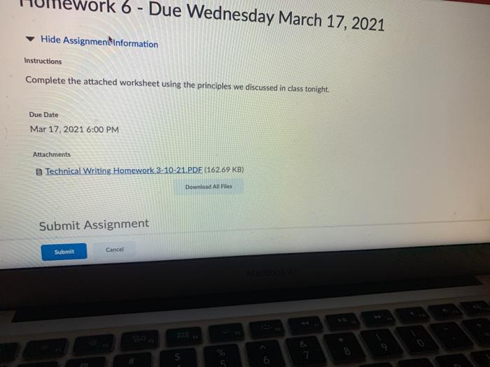 Complete the attached worksheet using the