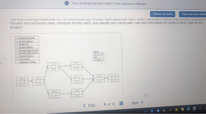 You received partial credit in the previous