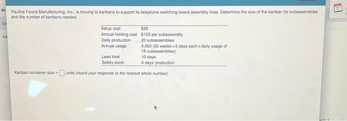 answer 2 parts 12 Mi Pauline Found Manufacturing,