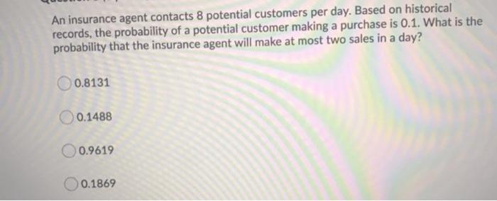 An insurance agent contacts & potential customers