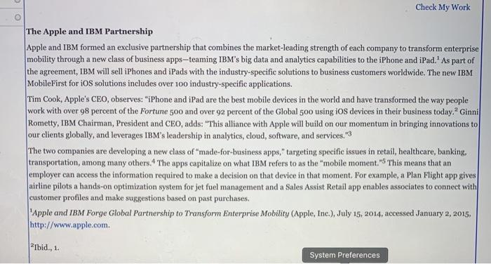 Check My Work O The Apple and IBM Partnership