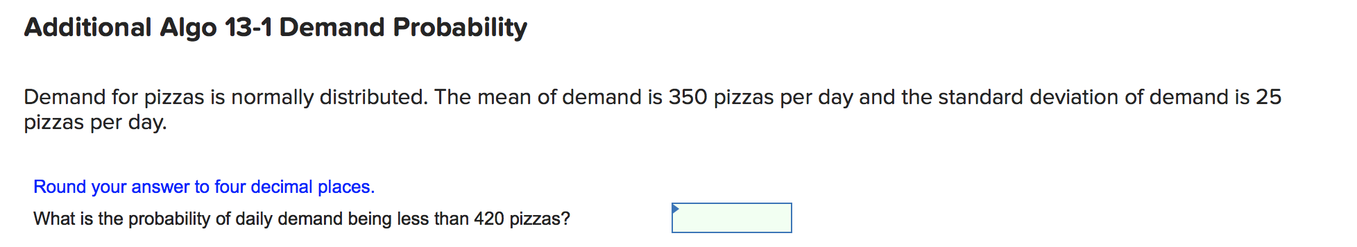 Additional Algo 13-1 Demand Probability Demand
