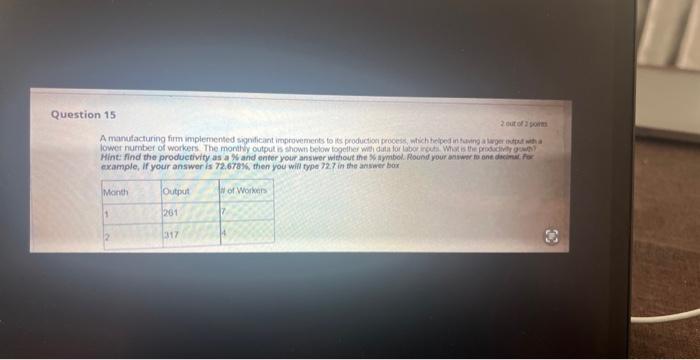Mint: find the productivity as a % and enter your