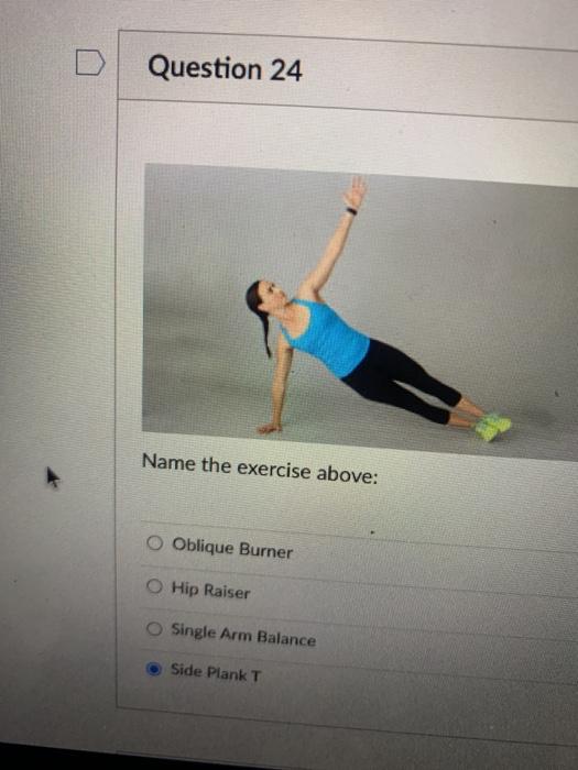 Question 25 Name the exercise above: Calf Burner