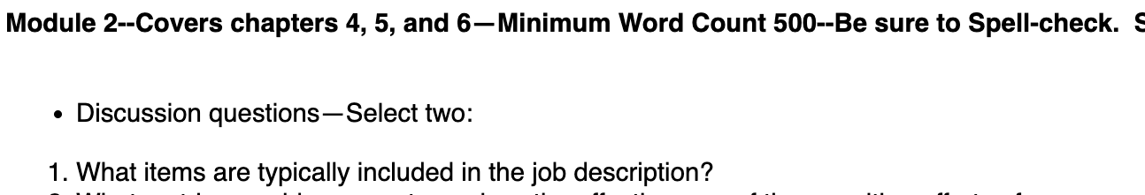 Module 2--Covers chapters 4, 5, and 6-Minimum