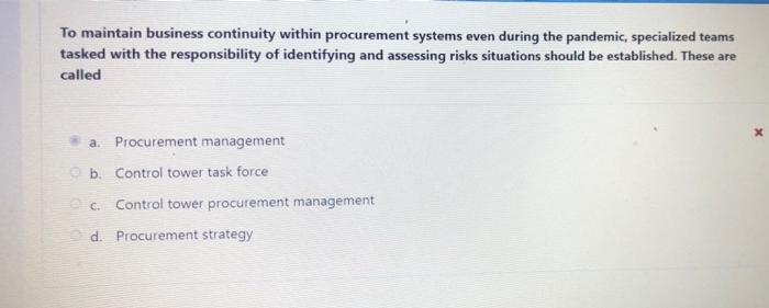 To maintain business continuity within