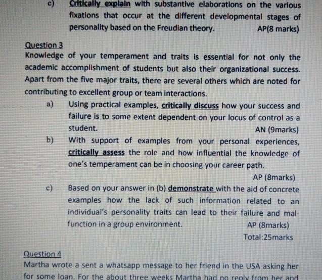 c) Critically explain with substantive