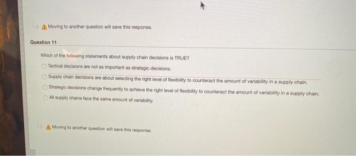 Moving to another question will save this