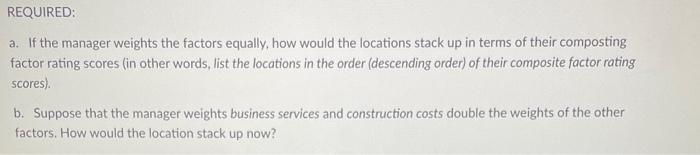 The problem needs to be completed in excel or in