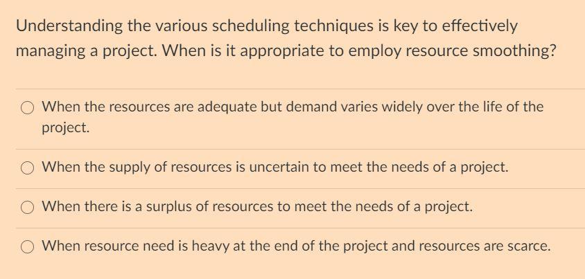 Understanding the various scheduling techniques