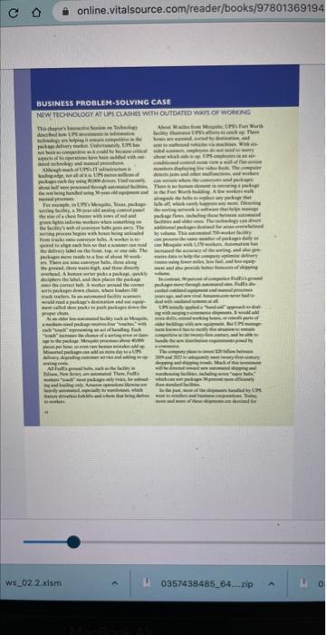 BUSINESS PROBLEM-5OLVING CASE New technology