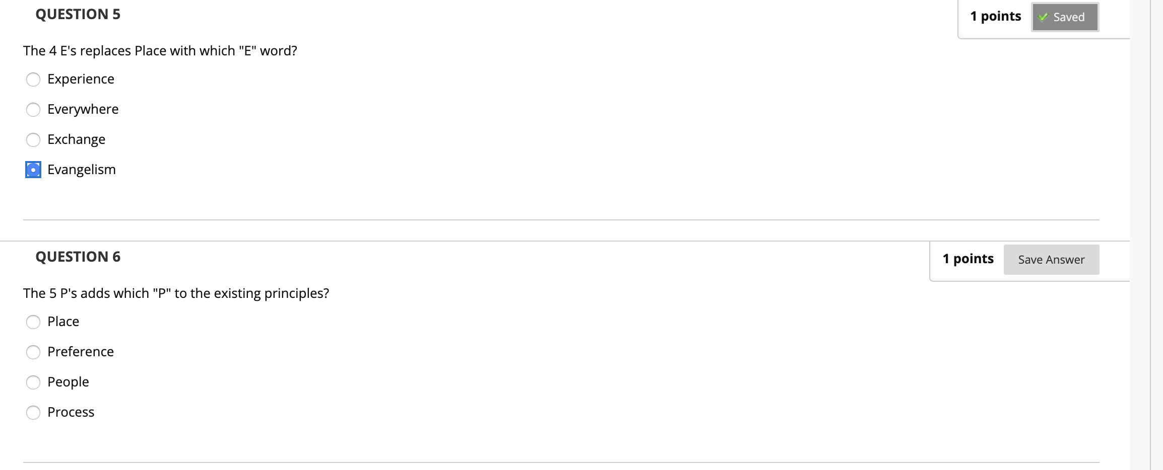 QUESTION 1 1 points Save Answer In which