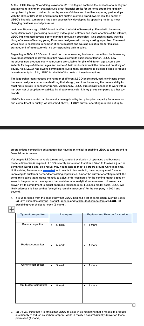 read the following case and answer the 2