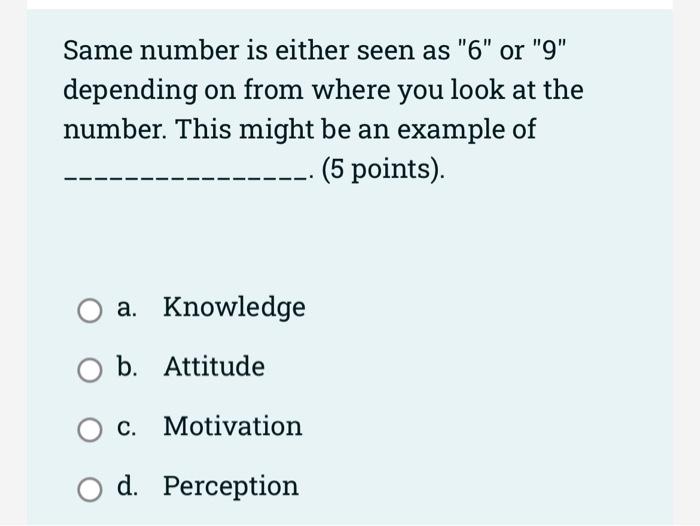 Same number is either seen as "6" or "9"