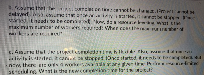 Consider following project. Activity Immediate