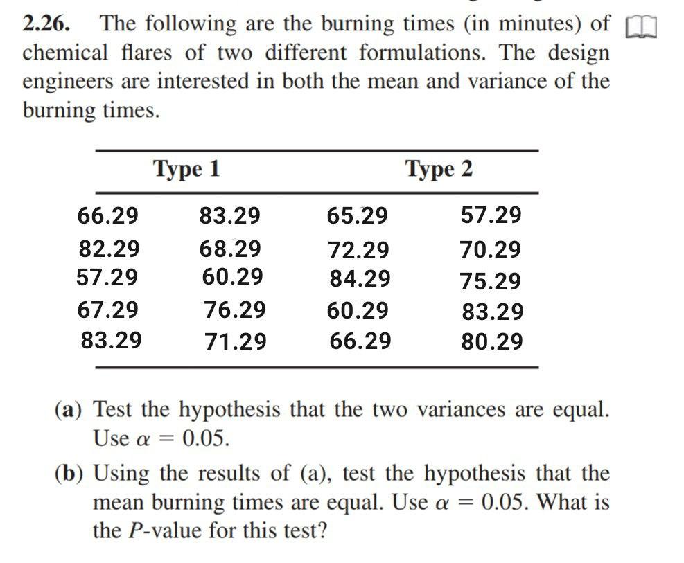 Solve this problem by Minitab program. 2.26. The