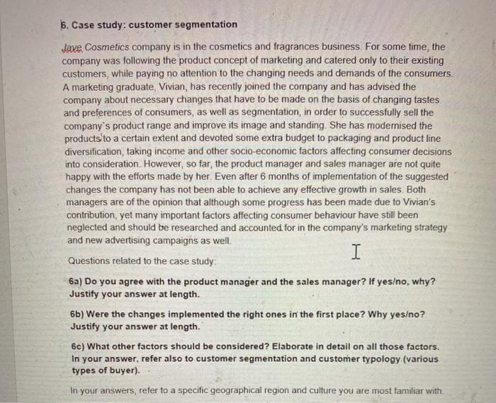 6. Case study: customer segmentation Jave
