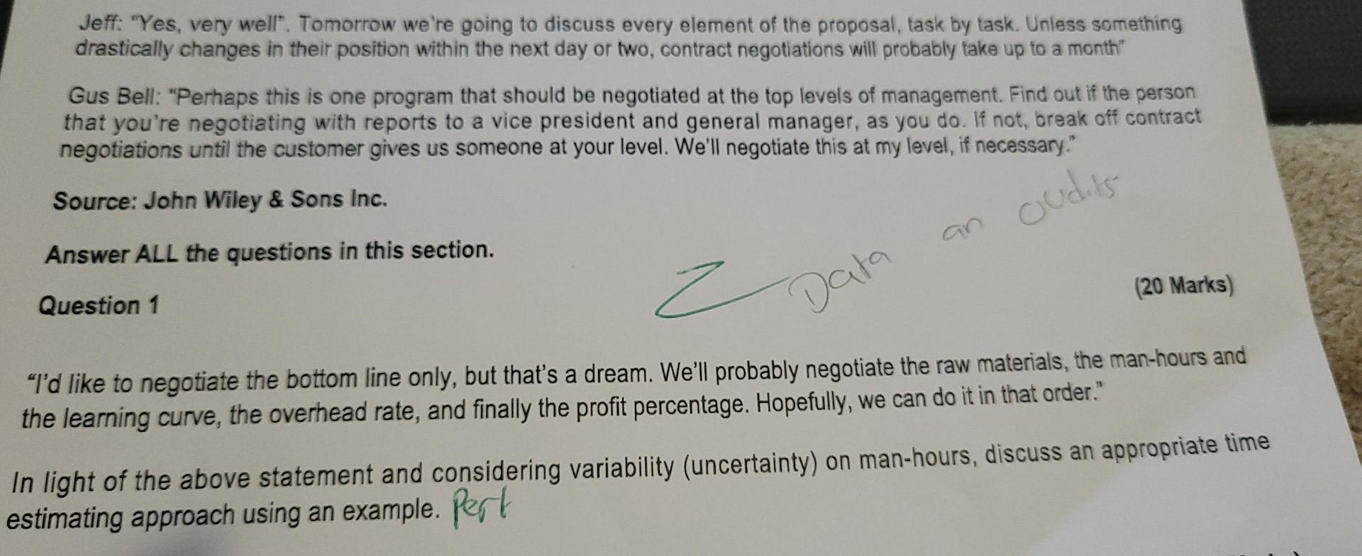 from case study Cort electric source:John wiley