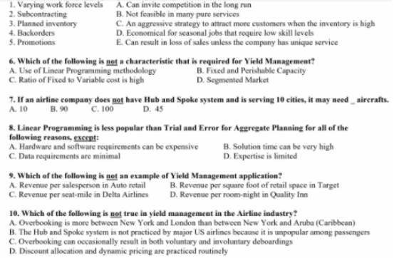 1. Varying work force levels A. Can invite