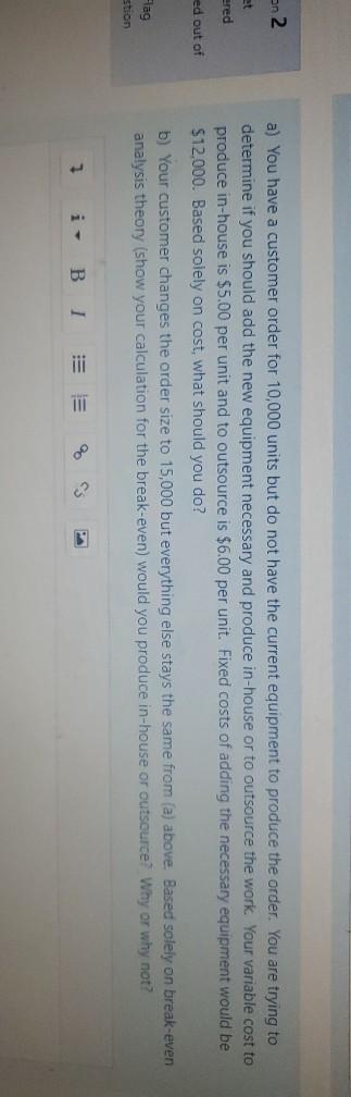 1 Renee's production area has the following