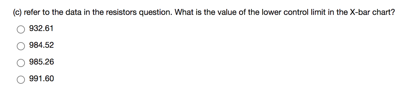 Note: the statistical constants for charts can be