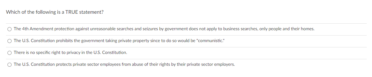 Which of the following is a TRUE statement? O The