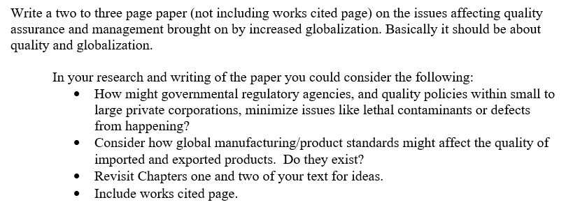 Write a two to three page paper (not including