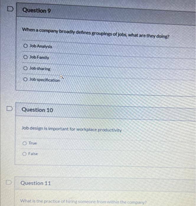 When a company broadly defines groupings of jobs,
