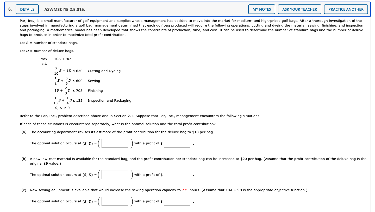 MODULE 1: LP & LP APPLICATIONS (QUESTION 6) 6.