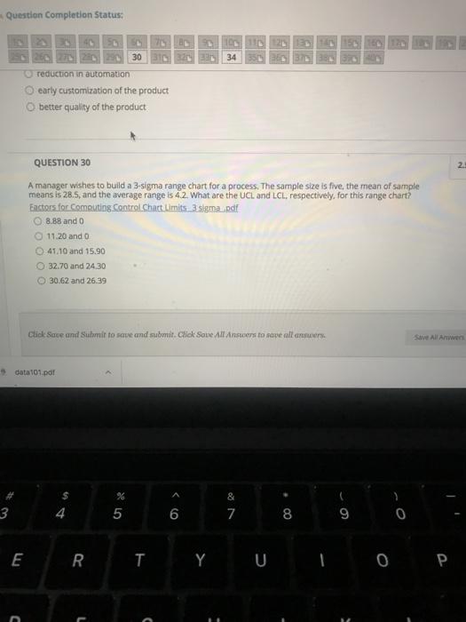 please answer question30 and use the data