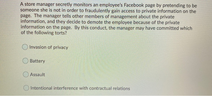 A store manager secretly monitors an employee's