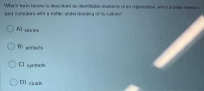 Which term below is described as identifiable