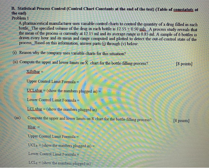 B. Statistical Process Control (Control Chart