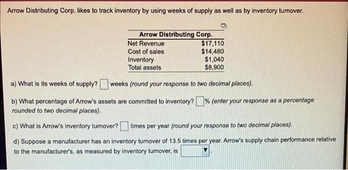Arrow Distributing Corp. likes to track inventory