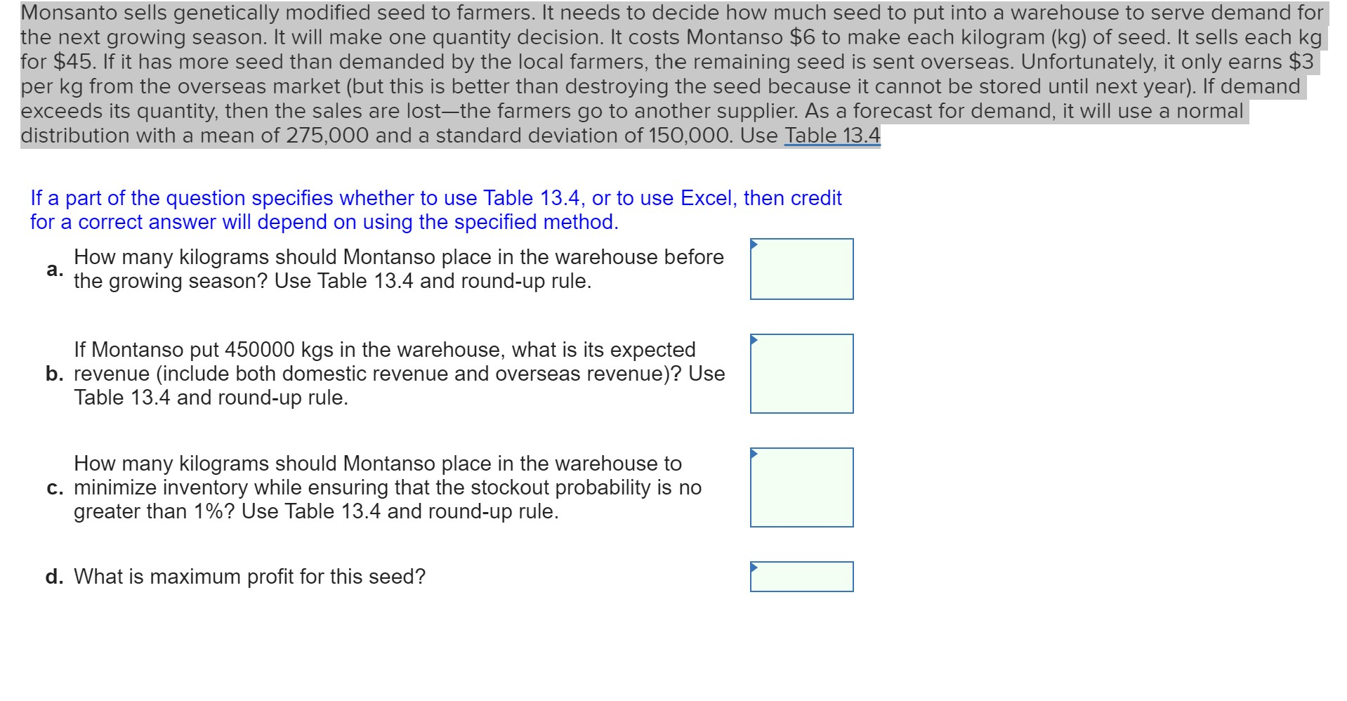 TABLE 13.4 The Distribution, RO), and Expected