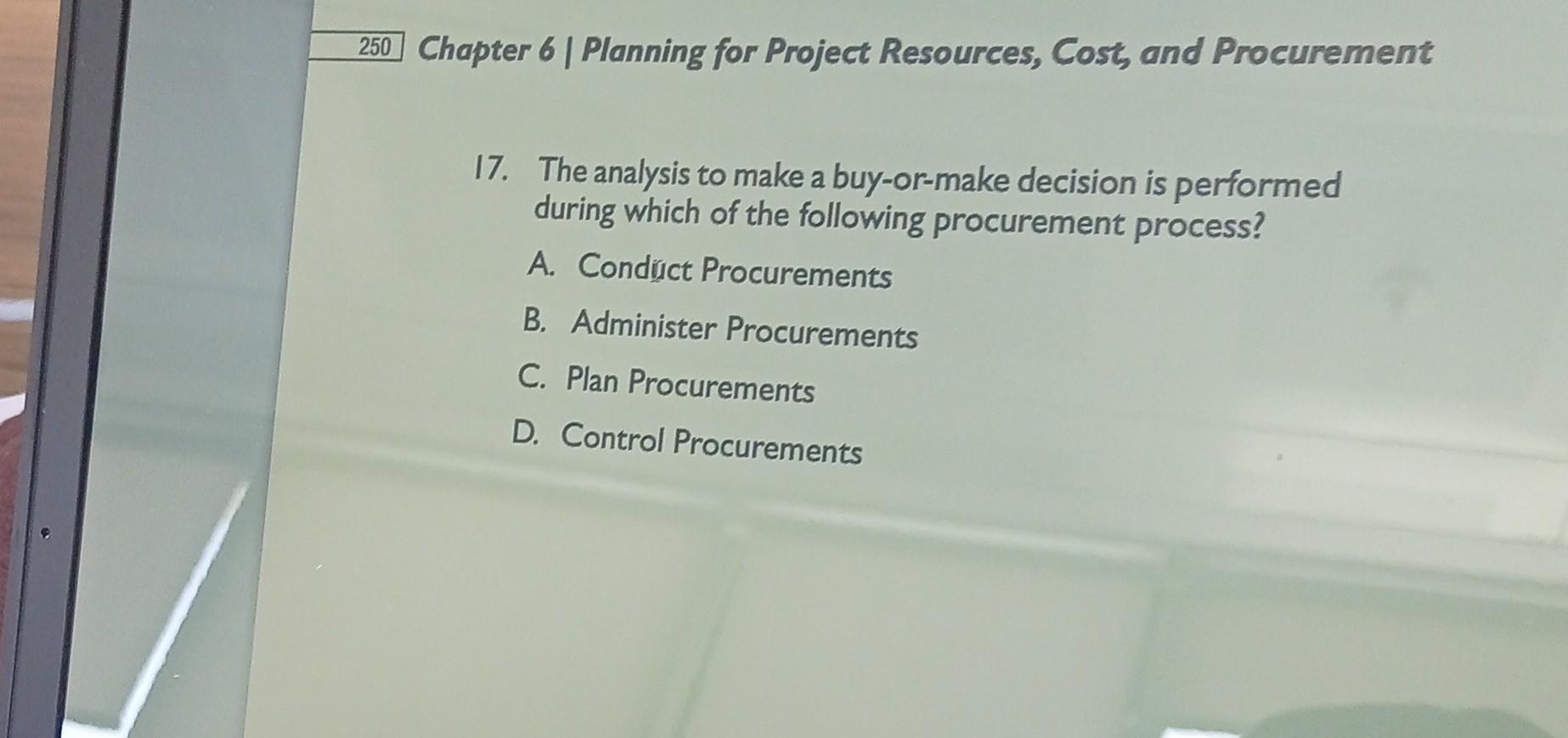 project management 250 Chapter 6 | Planning for