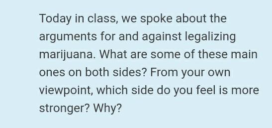 post new answer Today in class, we spoke about